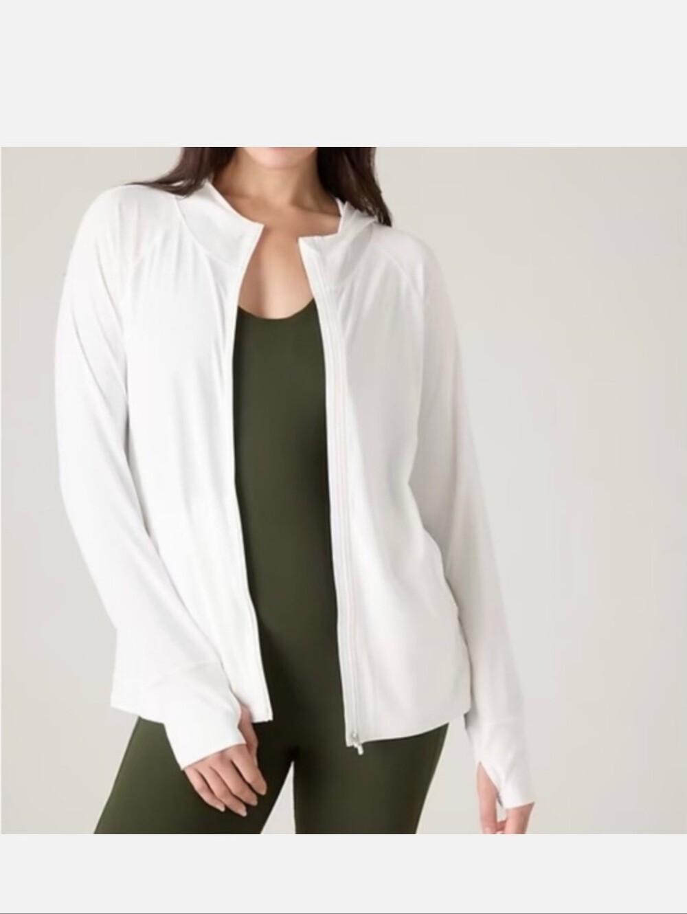 ATHLETA XL WHITE PACIFICA ILLUME UPF RELAXED JACKET
